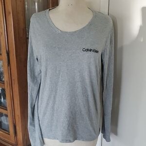 ☆☆☆Calvin Klein Black and Gray Fitted Long Sleeve Tee